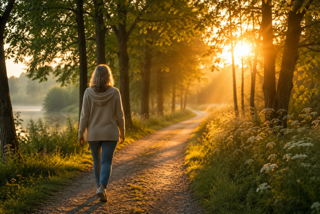 abendspaziergang frau